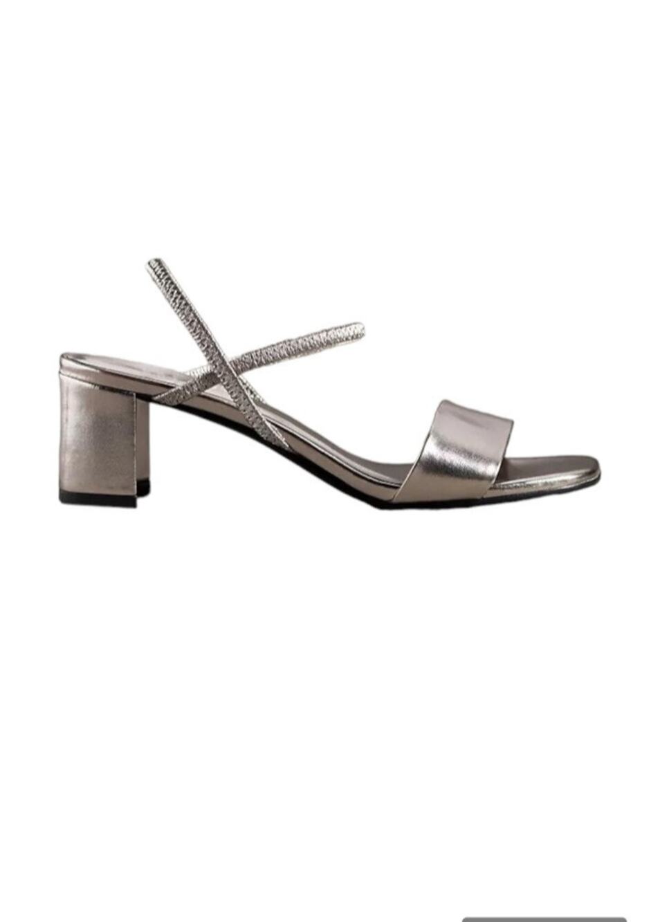 Jeffery Campbell Shoes Adapt Block Heel Sandals Pewter Women 9.5 New Dressy